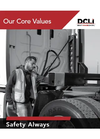 Safety Always Core Value 320x445 Thumbnail image of a trucker doing safety checks on a DCLI chassis