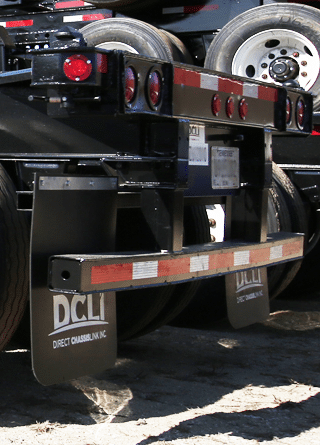 Back of chassis showing DCLI mud flaps