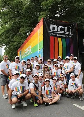 DCLI CLT Pride Parade 320x445 Thumbnail image of DCLI employees at the Charlotte Pride Parade