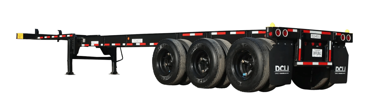 40 ft triaxle chassis back view